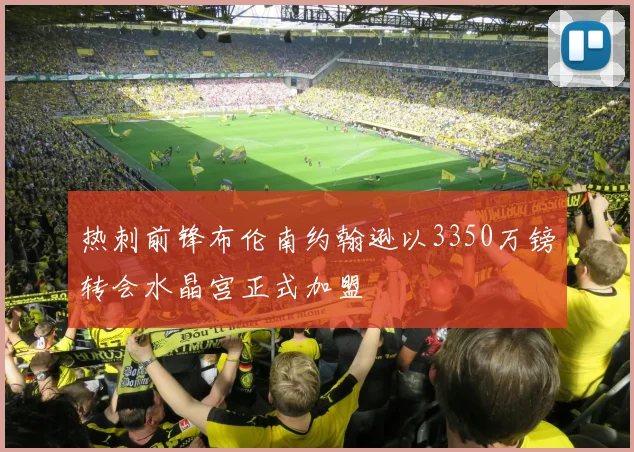 热刺前锋布伦南约翰逊以3350万镑转会水晶宫正式加盟